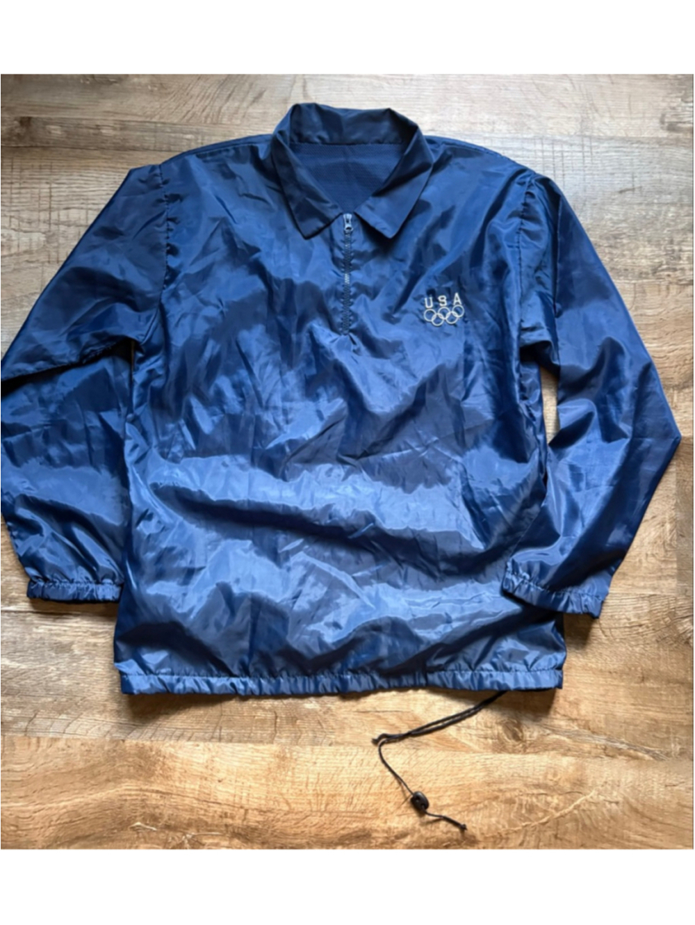 Vintage USA Olympic Quarter-Zip Windbreaker Large